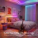 MFWW Smart IC RGB Strip Lights, 66FT LED Lights Multiple Colors on One Line, App+Remote Control, Timing, Multimodal, Music Sync, Color Changing Lights for Bedroom, Party Home Decor