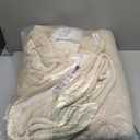 SEALY Electric Blanket King Size, Flannel & Sherpa Heated Blanket with 10 Heating Levels & 1-12 Hours Auto Shut Off, Fast Heating Warming Blanket, Machine Washable, Beige, 100 x 90 Inch