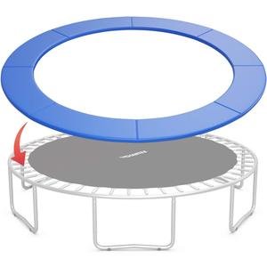 Giantex Trampoline Pad, 8ft 10ft 12ft 14ft 15ft 16ft Trampoline Replacement Safety Pad, No Holes for Pole, Waterproof Trampoline Accessories Spring Cover (Blue)