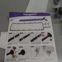 U Shaped Shower Curtain Rod, [Both Sides: 23"-52", Middle: 31"-46.5"] Adjustable U Shape Shower Rod Black Outdoor Corner Curtain Pole for Bathroom Bathtub with Ceiling Support & 12 Hooks