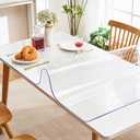 PVC Clear Table Protector - Multisize Thick Transparent Plastic Desk Cover, Rectangular Night Stand, Office & Computer Desk, Sofa Child Table, Small Desk Protector 12x24 in.
