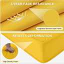 downluxe Waterproof Outdoor Chair Cushions Set of 4, 19" x 19" x 3" Patio Chair Cushion with Non-Slip Ties & Handle, Square Outdoor Cushion for Patio Furniture with Removable Cover, Yellow