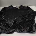 R.Vivimos Women's Fall Winter Crushed Velvet Dress Long Sleeve Crew Neck Elastic Smocked A-Line Tiered Ruffle Mini Dress