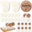 Swiffen 25 Sets Baby Shower Soap Favors for Guests Girl Boy Mini Footprint Handmade Scented Soaps with Thank You Tags and Organza Bags for Shower Gender Reveal Party Favors White