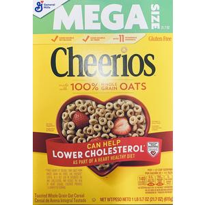 Cheerios, Heart Healthy Gluten Free Breakfast Cereal, Mega Size, 24 oz, Best By 18 April 2027 