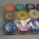 12 Pack Self Adhesive Bandage Wrap, 1" x 5 Yards, Cohesive Athletic Tape