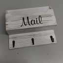 DRASTAR Mail Organizer Wall Mounted, Wooden Mail & Key Holder for Wall, Hanging Mail Organizer, Retro White Mail Basket for Home Office