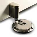 DOOROOM Windproof Door Stopper Indoor Heavy Duty Floor Door Stop Keep Door Open Mechanical No Drilling Door Stopper with Screws and 3M Adhesive, 2 Pack, Grey