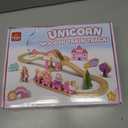 Lehoo Castle Wooden Train Set - Unicorn Train Set for Toddlers 2-4, Wooden Train Track Toddler Girl Toys, Pink Train Fantasy Toys for 3 4 5 6 7 Year Old Girl