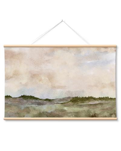 VIYYIEA Extra Large Canvas Wall Art, 36x54 Inch Minimalist Landscape Painting, Neutral Abstract Nature Wall Decor for Living Room or Bedroom, Above Sofa