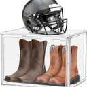 XXX-Large Extra Large Acrylic Display Case 17''x13''x13'' Transparent Shoe Display Case Sneaker Bag Organizer Clear Stackable Boot & Shoe Boxes Large Showcase for Helmet, Handbag, Figures Collectibles