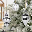 32PCS Christmas Ball Ornaments Set Large Shatterproof Plastic Decorative Baubles with Hand-Help Gift Boxes for Xmas Tree Wedding Party Holiday - Silver