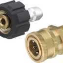Tool Daily Pressure Washer Adapter Set, Quick Connect Kit, M22 14mm Swivel to M22 Metric Fitting, 5000 PSI