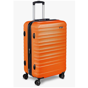 Amazon Basics 26" Hardside Medium Checked Luggage, Hardshell Suitcase With Wheels, Expandable For Up to 15% More Space, With Scratch-Resistant Surface, Four Multi-directional Wheels, Orange