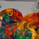 ColorGround Long Curly Cosplay Wig with 2 Ponytails(Rainbow Color)