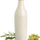 Sweejar Matte Ceramic Olive Oil Dispenser Bottle with Spout, 17 Oz Oil Dispenser for Kitchen Counter, Opaque Oil Cruet for EVOO, Vinegar, Avocado Oil Container for Cooking, Pack of 1 (Beige)