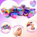 Valentines Day Slime 24 Pack, Mini Heart Galaxy Slime Cups with Valentine Cards & Individual Gift Bags, Classroom Exchange Gifts for Kids, Party Favors Goodie Bag Fillers, Stress Relief Fidget Toys