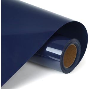 RENLITONG Navy Blue HTV Iron on Vinyl 12Inch by 10ft Roll Heat Transfer Vinyl for T-Shirt HTV Rolls for All Cutter Machine - Easy to Cut & Weed for Heat Transfer Design