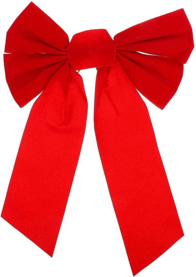 DOITOOL 10 Pcs Large Red Christmas Bow Decorations Velvet Xmas Wreath Bows for Holiday Party Christmas Tree Topper and Gift Wrapping