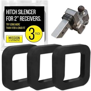 Mission Automotive 2 Inch Hitch Silencer Pads - Noise & Rattle Reducer - Hitch Reducer Silencer Pads for 2 Inch Ball Mounts - Pack of 3, Black