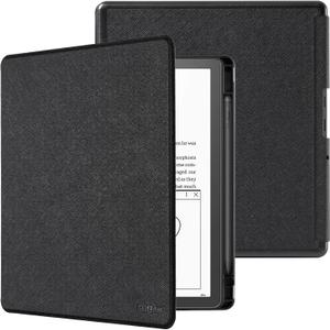 CoBak Case for Kindle Scribe - All New PU Leather Cover with Auto Sleep Wake Feature for Kindle Scribe 10.2" 2022 & 2024 Released with Pen Holder (Black)