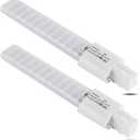 GX23 LED Light Bulb 6W Replacement 13W CFL LED Stick PL Bulb GX23-2 Pin Base, 3 Color Selectable 3000K/4200K/6000K 360 Beam, Driven by 120-277V and CFL Ballast, 2 Pack (3 Color, GX23 6W)