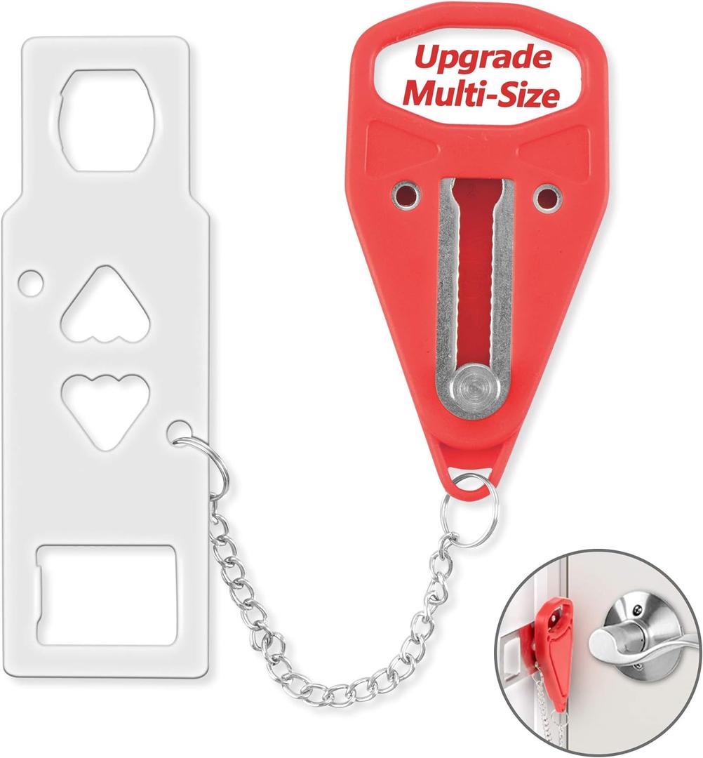 AceMining Portable Door Lock Home Security Door Lock Travel Lockdown Locks for Additional Safety and Privacy Perfect for Traveling Hotel Home Apartment College (1 Pack-Standard)