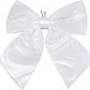 allgala Christmas Decorative Metallic Foil Fabric Bows for Wreath Garland Christmas Tree Chair Wedding-2 Pack-14 (30x35cm)-White-XBW92381