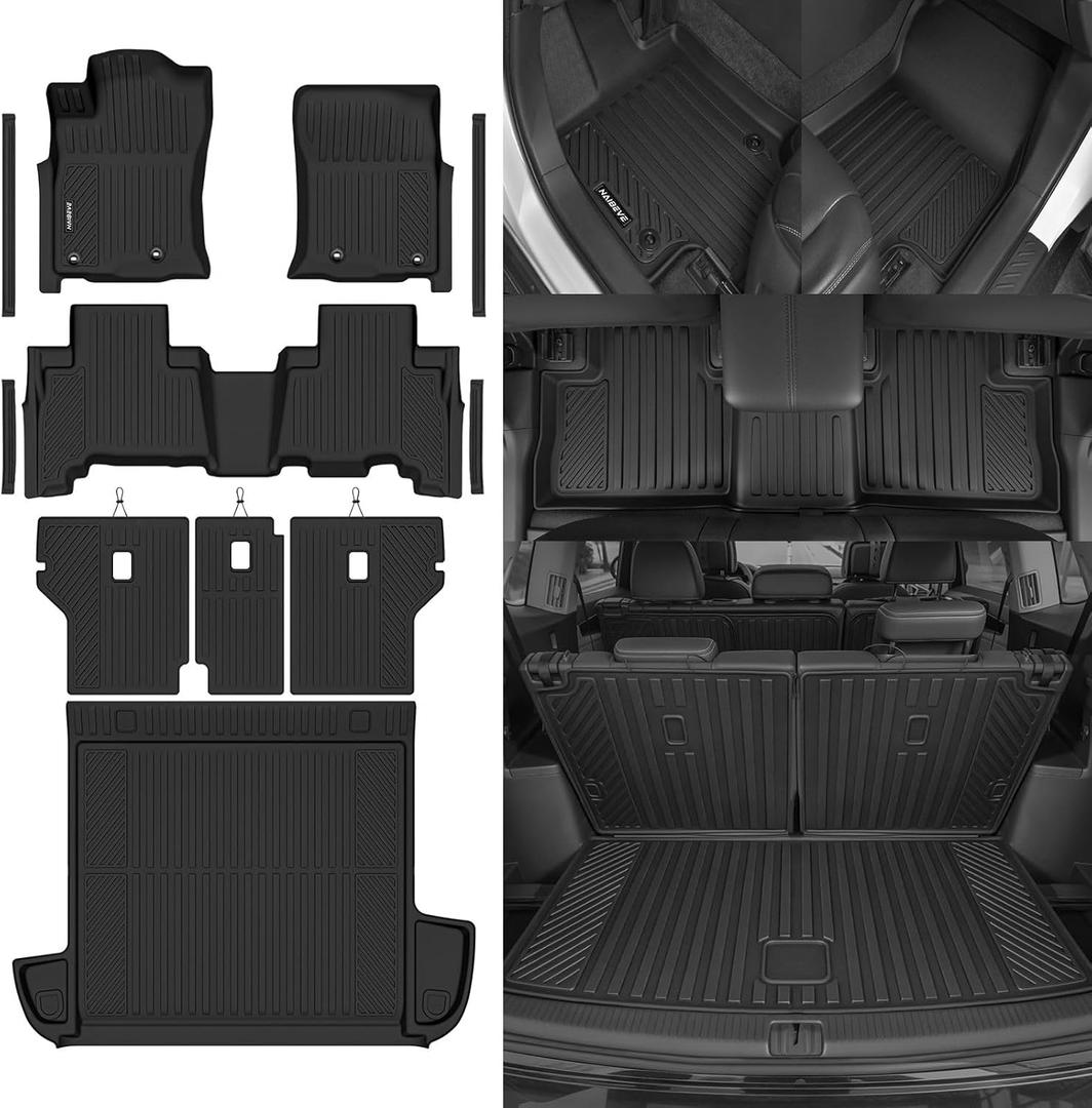 Naibeve Floor Mats for 2023-2026 Kia Sportage Hybrid (Not for Gas) - All Weather Custom Fit for Kia Sportage Hybrid Floor Mats & Trunk Mat & Backrest Mats & Door Sill Guards Interior Accessories