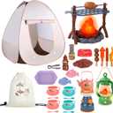 Kids Camping Set with Tent Camping Toys for Kids with Food Outdoor Campfire Toy for Toddlers Birthday Gift Age 3 4 5 6+ Year Old