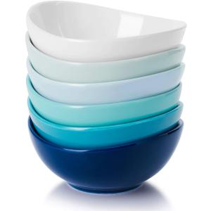 Sweese 4 Inch Porcelain Small 4 oz Bowls for Sauce | Charcuterie | Dipping | Snack | Condiment | Side Dishes Set of 6 - Microwave, Dishwasher and Oven Safe - Cool Assorted Color