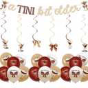 Espresso Martini Decor, Glitter Banner Hanging Swirl Decoration Balloon for A Tiny Bit Older Birthday Decoration Martini Party Decorations Bachelorette Bridal Shower Tiny Bar Party Supply Brown