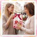 Mooliwe 24 Pcs Red Pink Clear Plastic Gift Bags with Handles 10.2 x 7.08 x 3.15 in Reusable Treat Bags with Ribbons Goodie Gift Wrap Bag for Valentine Parties, Birthday, Wedding Supplies