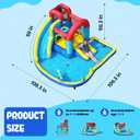 ELEMARA 9 in 1 Inflatable Water Slides, Inflatable Bounce House with Blower & 2 Slides Climbing Walls & 2 Water Guns, DeepSplash Pool, Water Slides for Kids Backyard for 6,108.3 * 106.3 * 56.3 in