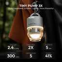 FLEXTAILGEAR Tiny Pump 3X Portable Air Pump for Inflatables, Advanced Low Noise Design, Air Mattress Pump with 5-Mode Light, Electric Air Pump for Camping Gear, Pool Floats, Sleeping Pads