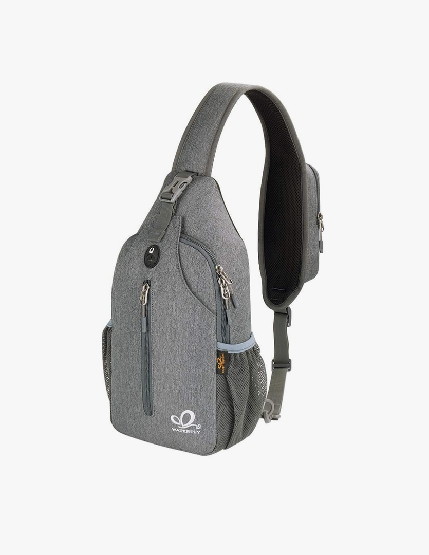 WATERFLY Crossbody Sling Backpack Sling Bag Travel Hiking Chest Bag Daypack