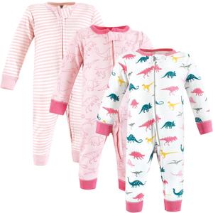 Hudson Baby Unisex Baby Cotton Sleep and Play (Pink, M)