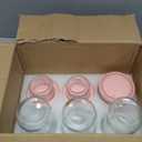 ComSaf 6-Pack 16 oz Overnight Oats Containers with Lids, Dual-Layer Chia Pudding Jars with Dry and Wet Separation, Yogurt Parfait Cups for Oatmeal Cereal Nut Fruit, Meal Prep Glass Jars for Salad (Green Pink-16OZ-8PCS)