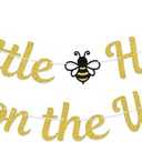 A Little Honey is on the Way Banner Gender Reveal Party Decor for Boy/Girl Bee Theme Baby Shower Decorations Gold Glitter