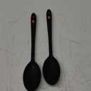 DI ORO Cooking Spoon - Solid Silicone 600F High Heat Nonstick Cookware Safe - Kitchen Spoon for Cooking & Baking - Large Serving & Mixing Utensil - Dishwasher Safe (Black)