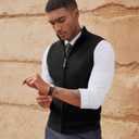 PJ PAUL JONES Sweater Vests for Men Slim Fit Cozy Comfort Zipper Sweater Vests for Business Black, M