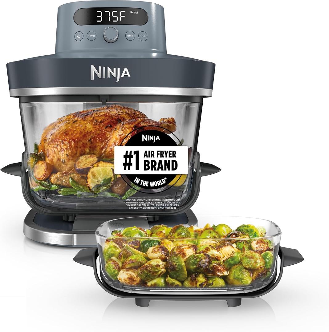 Ninja Crispi Pro Glass Air Fryer, 6-in-1, Cyberspace, AS101CY, 6 Cup