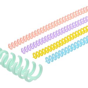 PATIKIL 12mm(1/2") Plastic Spiral Binding Coils, 50 Pcs Set Binding Spirals 85 Sheet Capacity 3:1 Pitch Binding Spirals for Binding Paper Sheets, Multicolor