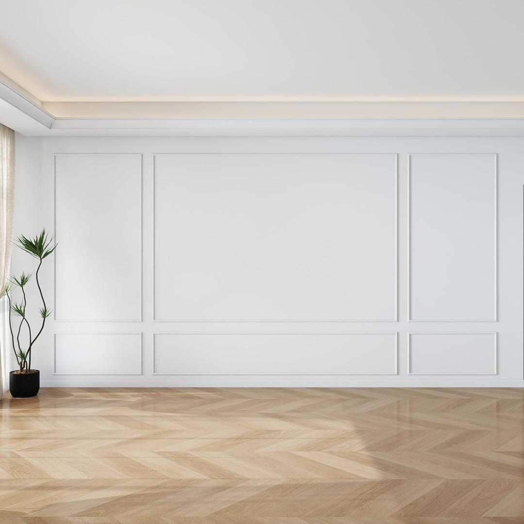 Pangda Peel and Stick Wall Molding Kit, 3D Premade Accent Molding Wainscoting Panel for Interior Wall Moulding Decor, Ready to Assemble Wainscoting Accent Panel(3 Set,35 x 68in + 99 x 68in)