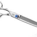 JASON Left Handed 7" 50 Teeth Blending Dog Grooming Scissor, Ergonomic Cats Grooming Thinning Shears Pets Trimming Kit with Offset Handle and a Jewelled Screw, Sharp, Comfortable Blender Christmas