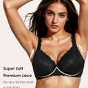 Ultra Soft Lace Bras for Women, Full Coverage Underwire Minimizer Bras, Lifting Comfort Bra for Everyday Wear. 38DD