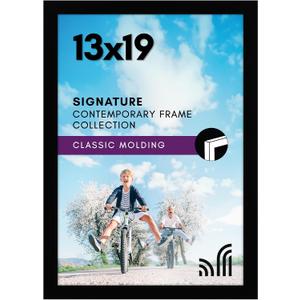Americanflat 13x19 Picture Frame with Shatter-Resistant Glass - Signature Collection - Gallery-Style Frames Made of Engineered Wood - Photo Frame for Wall Display - Black