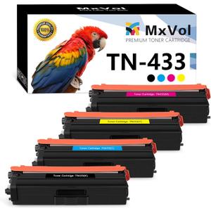 MxVol Compatible TN433 TN431 TN-433 Toner Cartridge Replacement for Brother TN 433 TN-431 MFC-L8900CDW MFC-L8610CDW HL-L8360CDW HL-L8260CDW Printer Toner (TN433BK TN433C TN433M TN433Y, 4-Pack)