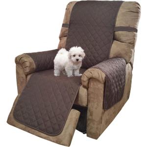 U-NICE HOME Recliner Chair Covers Reversible Chair Cover Pet Covers for Dogs with Elastic Straps Water Resistant Diamond Quilted (23''Recliner Small, Coffee/Beige)