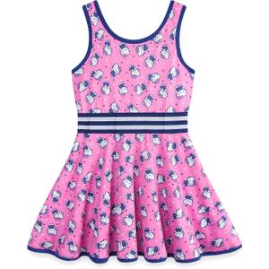 Hello Kitty Sanrio Girls Sleeveless Dress for Toddler and Big Kids (XL)